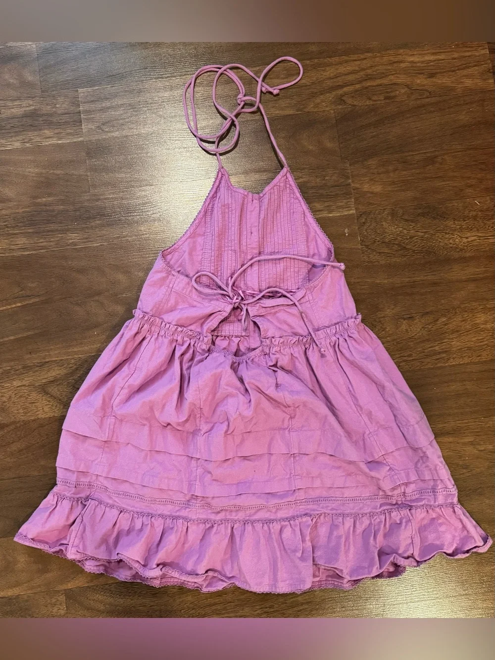 Free People Lavender Halter Tie Back Mini Dress - Size S